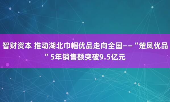 智财资本 推动湖北巾帼优品走向全国——“楚凤优品”5年销售额突破9.5亿元